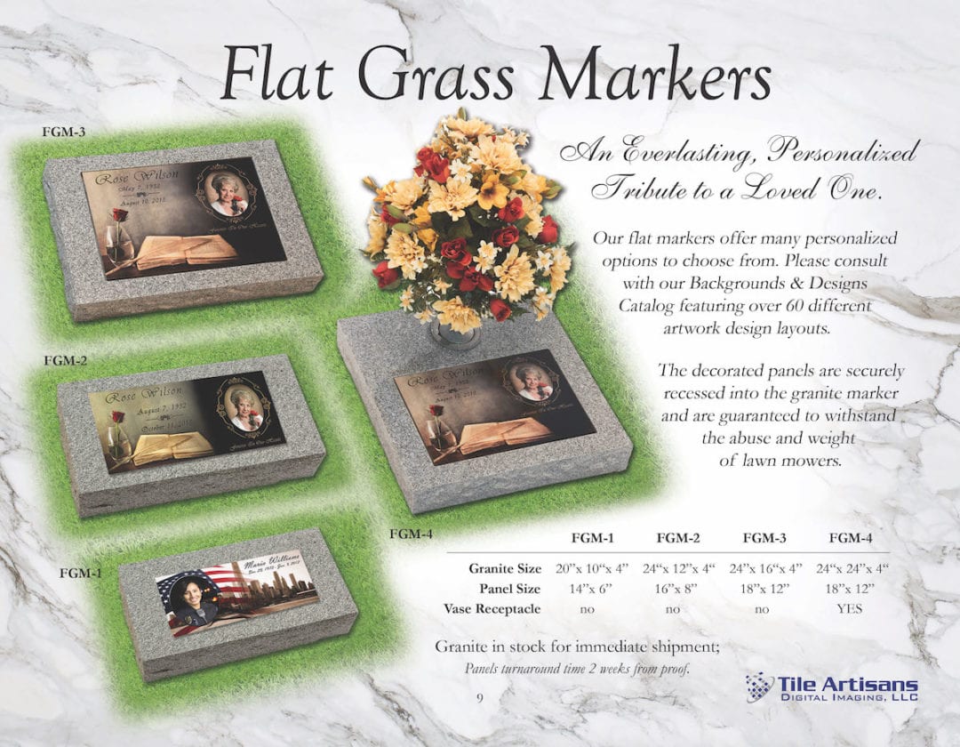 Flat Grass Markers Artisans Memorial Portraits